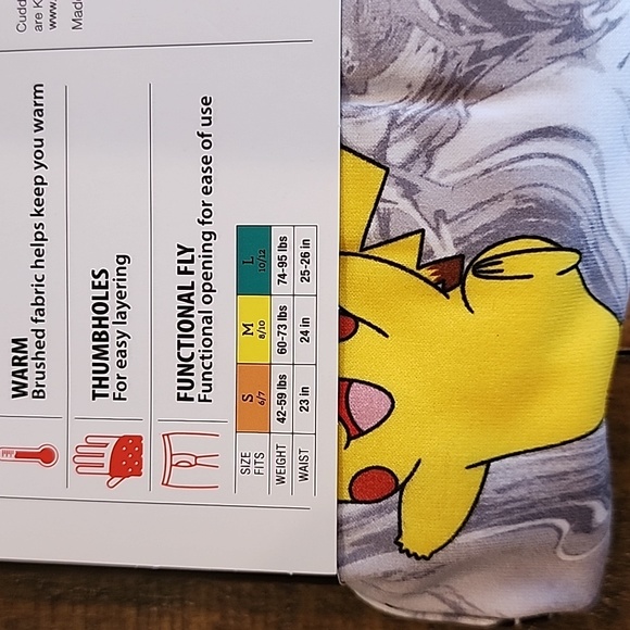 ClimateRight by Cuddl Duds Pokémon Boys Thermal Set Size Medium 8/10 - Picture 8 of 11